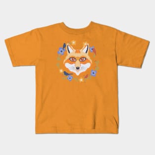 Floral fox head Kids T-Shirt